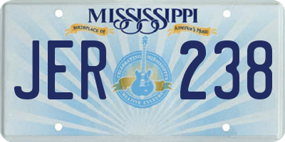 MS license plate JER238