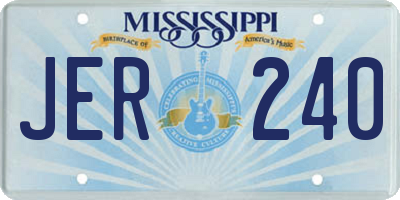 MS license plate JER240