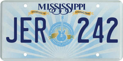 MS license plate JER242