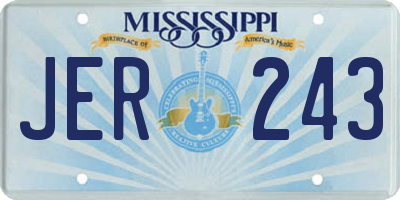 MS license plate JER243
