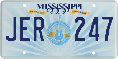 MS license plate JER247