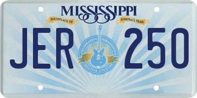 MS license plate JER250