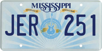 MS license plate JER251