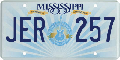 MS license plate JER257