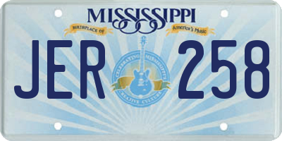 MS license plate JER258