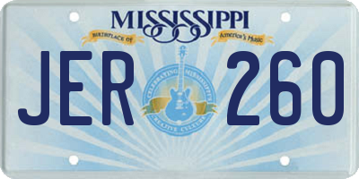 MS license plate JER260
