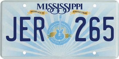 MS license plate JER265