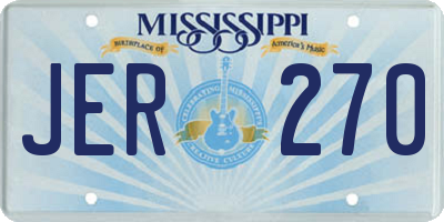 MS license plate JER270