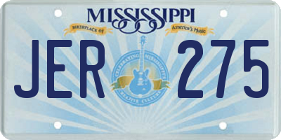 MS license plate JER275