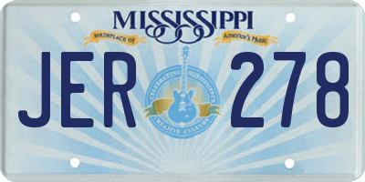 MS license plate JER278