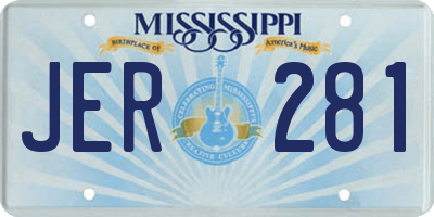 MS license plate JER281