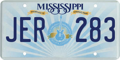 MS license plate JER283