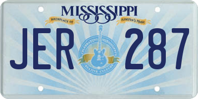 MS license plate JER287