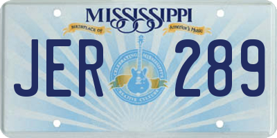MS license plate JER289
