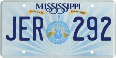 MS license plate JER292