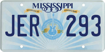 MS license plate JER293