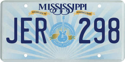 MS license plate JER298