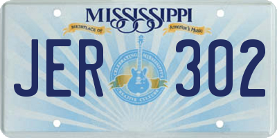 MS license plate JER302