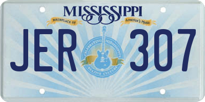 MS license plate JER307