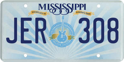 MS license plate JER308