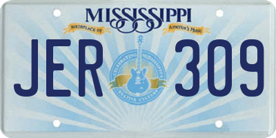 MS license plate JER309