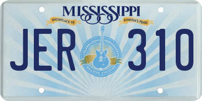MS license plate JER310