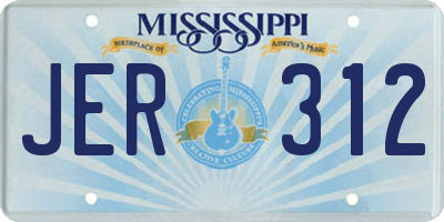 MS license plate JER312
