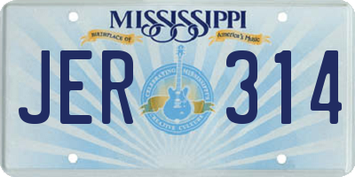 MS license plate JER314