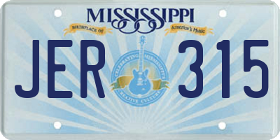 MS license plate JER315