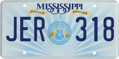 MS license plate JER318