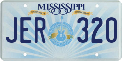 MS license plate JER320