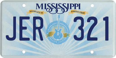 MS license plate JER321