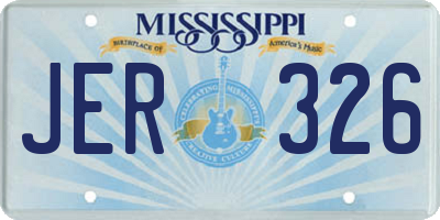 MS license plate JER326