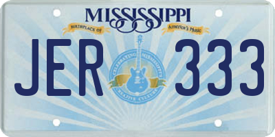 MS license plate JER333