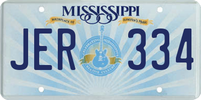 MS license plate JER334
