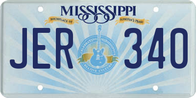 MS license plate JER340