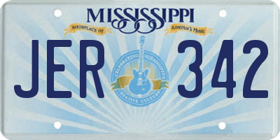 MS license plate JER342