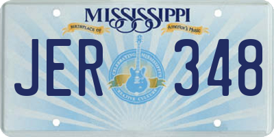 MS license plate JER348
