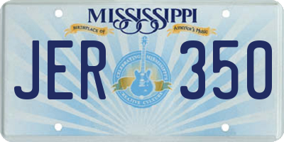 MS license plate JER350