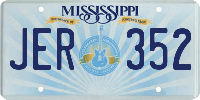 MS license plate JER352