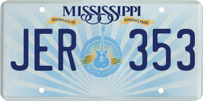 MS license plate JER353