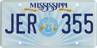 MS license plate JER355