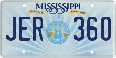 MS license plate JER360