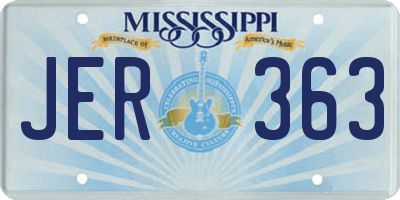 MS license plate JER363