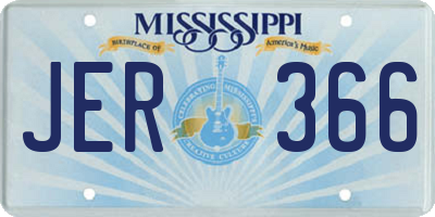 MS license plate JER366