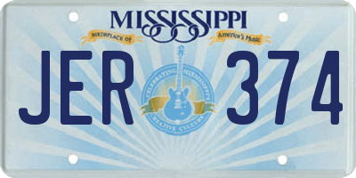 MS license plate JER374