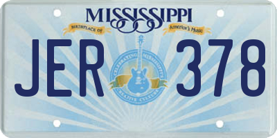 MS license plate JER378