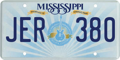MS license plate JER380