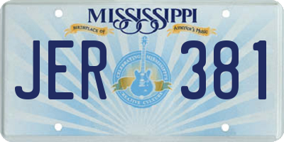 MS license plate JER381