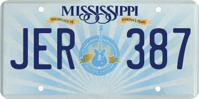 MS license plate JER387